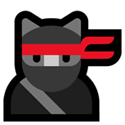 🐱‍👤 Emoji Gato ninja  na Microsoft Windows 11.
