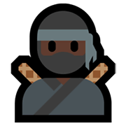 🥷🏿 Emoji Ninja: Tono De Piel Oscuro en Microsoft Windows 11.