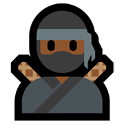 Emoji 🥷🏾 Ninja: Carnagione Abbastanza Scura su Microsoft Windows 11.