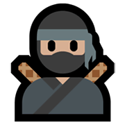 🥷🏼 Emoji Ninja: Tono De Piel Claro Medio en Microsoft Windows 11.