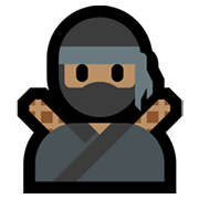 🥷🏽 Emoji Ninja: Tono De Piel Medio en Microsoft Windows 11.