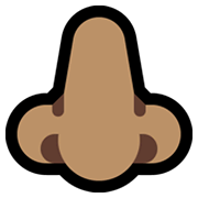 Emoji 👃🏽 Naso: Carnagione Olivastra su Microsoft Windows 11.