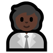 🧑🏿‍💼 Emoji Oficinista Hombre: Tono De Piel Oscuro en Microsoft Windows 11.