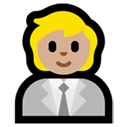 🧑🏼‍💼 Emoji Oficinista Hombre: Tono De Piel Claro Medio en Microsoft Windows 11.