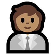 🧑🏽‍💼 Emoji Büroangestellte(r): mittlere Hautfarbe Microsoft Windows 11.