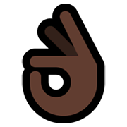 👌🏿 Emoji Señal De Aprobación Con La Mano: Tono De Piel Oscuro en Microsoft Windows 11.