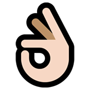 Emoji 👌🏻 Mano Che Fa OK: Carnagione Chiara su Microsoft Windows 11.