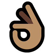 Emoji 👌🏽 Mano Che Fa OK: Carnagione Olivastra su Microsoft Windows 11.