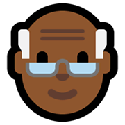 Emoji 👴🏾 Uomo Anziano: Carnagione Abbastanza Scura su Microsoft Windows 11.