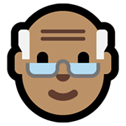 Emoji 👴🏽 Uomo Anziano: Carnagione Olivastra su Microsoft Windows 11.