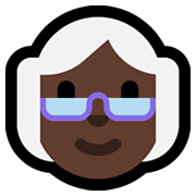 Emoji 👵🏿 Donna Anziana: Carnagione Scura su Microsoft Windows 11.