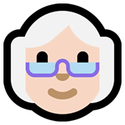 👵🏻 Emoji ältere Frau: helle Hautfarbe Microsoft Windows 11.