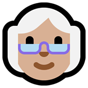 👵🏼 Emoji Idosa: Pele Morena Clara na Microsoft Windows 11.