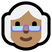 👵🏽 Emoji ältere Frau: mittlere Hautfarbe Microsoft Windows 11.
