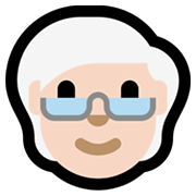 Emoji 🧓🏻 Adulto Anziano: Carnagione Chiara su Microsoft Windows 11.