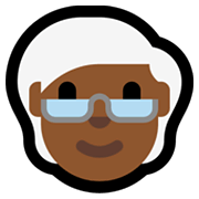 Emoji 🧓🏾 Adulto Anziano: Carnagione Abbastanza Scura su Microsoft Windows 11.