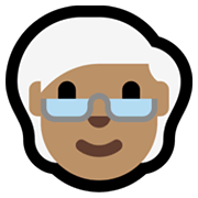 Emoji 🧓🏽 Adulto Anziano: Carnagione Olivastra su Microsoft Windows 11.