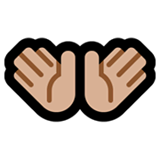 Emoji 👐🏼 Mani Aperte: Carnagione Abbastanza Chiara su Microsoft Windows 11.