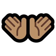 Emoji 👐🏽 Mani Aperte: Carnagione Olivastra su Microsoft Windows 11.