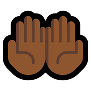 Emoji 🤲🏾 Mani Unite In Alto: Carnagione Abbastanza Scura su Microsoft Windows 11.