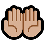 Emoji 🤲🏼 Mani Unite In Alto: Carnagione Abbastanza Chiara su Microsoft Windows 11.