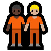 🧑🏿‍🤝‍🧑🏼 Emoji Dos Personas Dándose La Mano: Tono De Piel Oscuro Y Tono De Piel Claro Medio en Microsoft Windows 11.