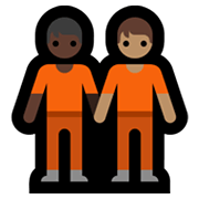 🧑🏿‍🤝‍🧑🏽 Emoji Dos Personas Dándose La Mano: Tono De Piel Oscuro Y Tono De Piel Medio en Microsoft Windows 11.