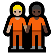 🧑🏼‍🤝‍🧑🏿 Emoji sich an den Händen haltende Personen: mittelhelle Hautfarbe, dunkle Hautfarbe Microsoft Windows 11.