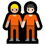 Émoji 🧑🏼‍🤝‍🧑🏻 Deux Personnes Se Tenant La Main : Peau Moyennement Claire Et Peau Claire sur Microsoft Windows 11.