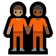 Émoji 🧑🏽‍🤝‍🧑🏾 Deux Personnes Se Tenant La Main : Peau Légèrement Mate Et Peau Mate sur Microsoft Windows 11.