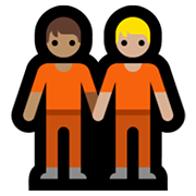 🧑🏽‍🤝‍🧑🏼 Emoji Dos Personas Dándose La Mano: Tono De Piel Medio Y Tono De Piel Claro Medio en Microsoft Windows 11.