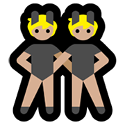 Emoji 👯🏼 Persone Con Orecchie Da Coniglio: Carnagione Abbastanza Chiara su Microsoft Windows 11.