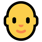 🧑‍🦲 Emoji Erwachsener: Glatze Microsoft Windows 11.