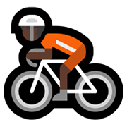 Émoji 🚴🏿 Cycliste : Peau Foncée sur Microsoft Windows 11.