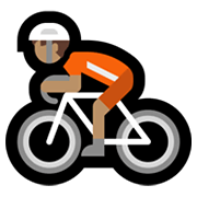 Émoji 🚴🏽 Cycliste : Peau Légèrement Mate sur Microsoft Windows 11.