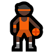 Emoji ⛹🏿 Persona Che Fa Rimbalzare Una Palla: Carnagione Scura su Microsoft Windows 11.