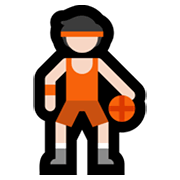 Emoji ⛹🏻 Persona Che Fa Rimbalzare Una Palla: Carnagione Chiara su Microsoft Windows 11.