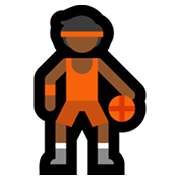 ⛹🏾 Emoji Person mit Ball: mitteldunkle Hautfarbe Microsoft Windows 11.