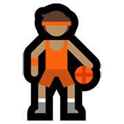 Émoji ⛹🏽 Personne Avec Ballon : Peau Légèrement Mate sur Microsoft Windows 11.
