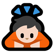 Emoji 🙇🏻 Persona Che Fa Un Inchino Profondo: Carnagione Chiara su Microsoft Windows 11.
