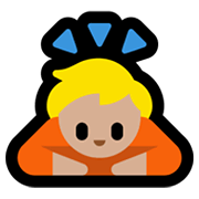 🙇🏼 Emoji Persona Haciendo Una Reverencia: Tono De Piel Claro Medio en Microsoft Windows 11.