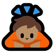 Emoji 🙇🏽 Persona Che Fa Un Inchino Profondo: Carnagione Olivastra su Microsoft Windows 11.