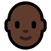 🧑🏿‍🦲 Emoji Erwachsener: dunkle Hautfarbe, Glatze Microsoft Windows 11.