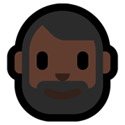 🧔🏿 Emoji Persona Con Barba: Tono De Piel Oscuro en Microsoft Windows 11.