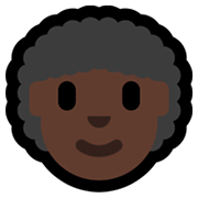 🧑🏿‍🦱 Emoji Pessoa: Pele Escura E Cabelo Cacheado na Microsoft Windows 11.