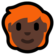 🧑🏿‍🦰 Emoji Pessoa: Pele Escura E Cabelo Vermelho na Microsoft Windows 11.
