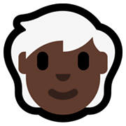 Emoji 🧑🏿‍🦳 Persona: Carnagione Scura E Capelli Bianchi su Microsoft Windows 11.