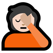 Emoji 🤦🏻 Persona Esasperata: Carnagione Chiara su Microsoft Windows 11.