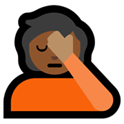 🤦🏾 Emoji sich an den Kopf fassende Person: mitteldunkle Hautfarbe Microsoft Windows 11.
