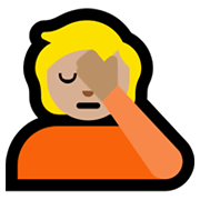 Emoji 🤦🏼 Persona Esasperata: Carnagione Abbastanza Chiara su Microsoft Windows 11.
